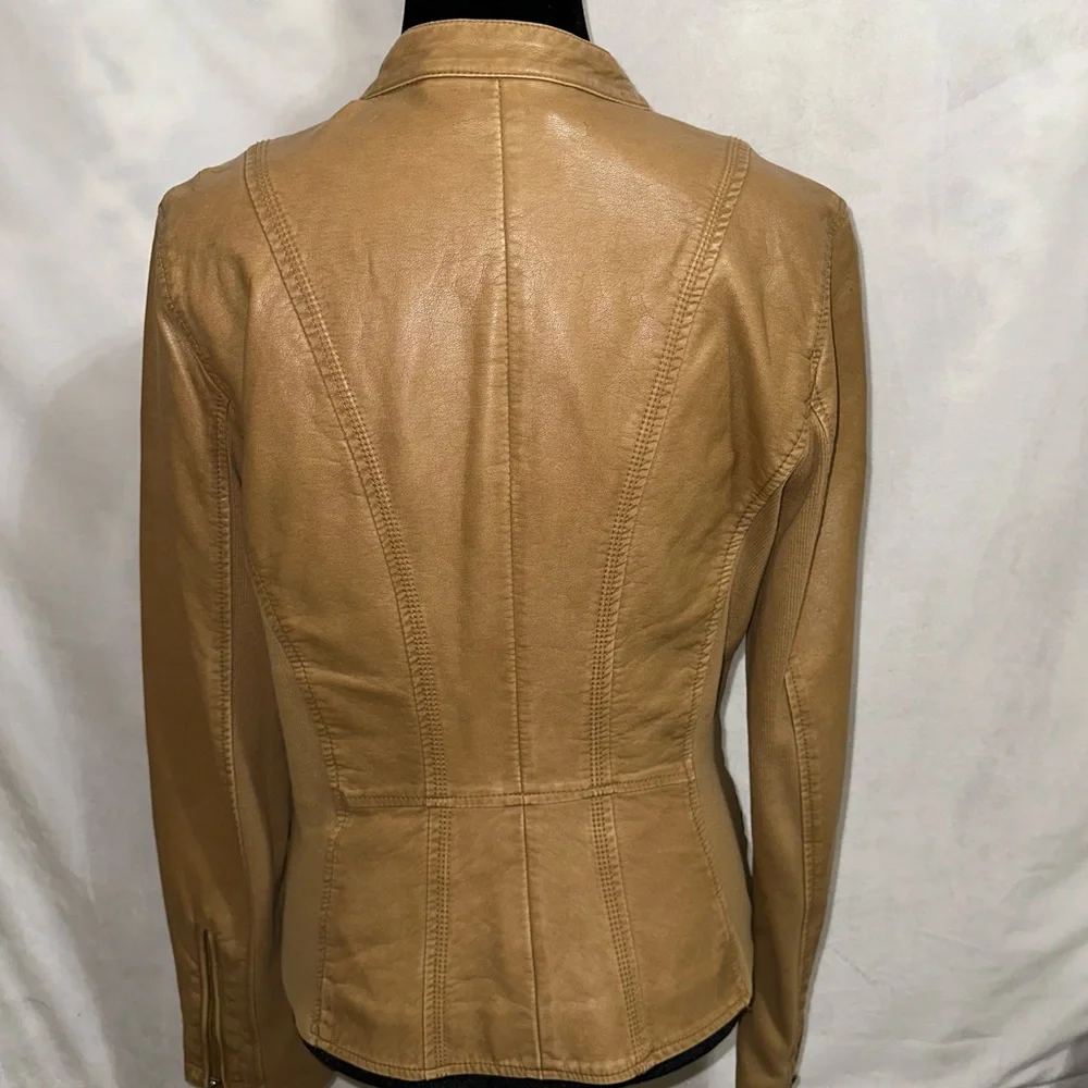 Express Leather Jacket Tan - Picture 2 of 11